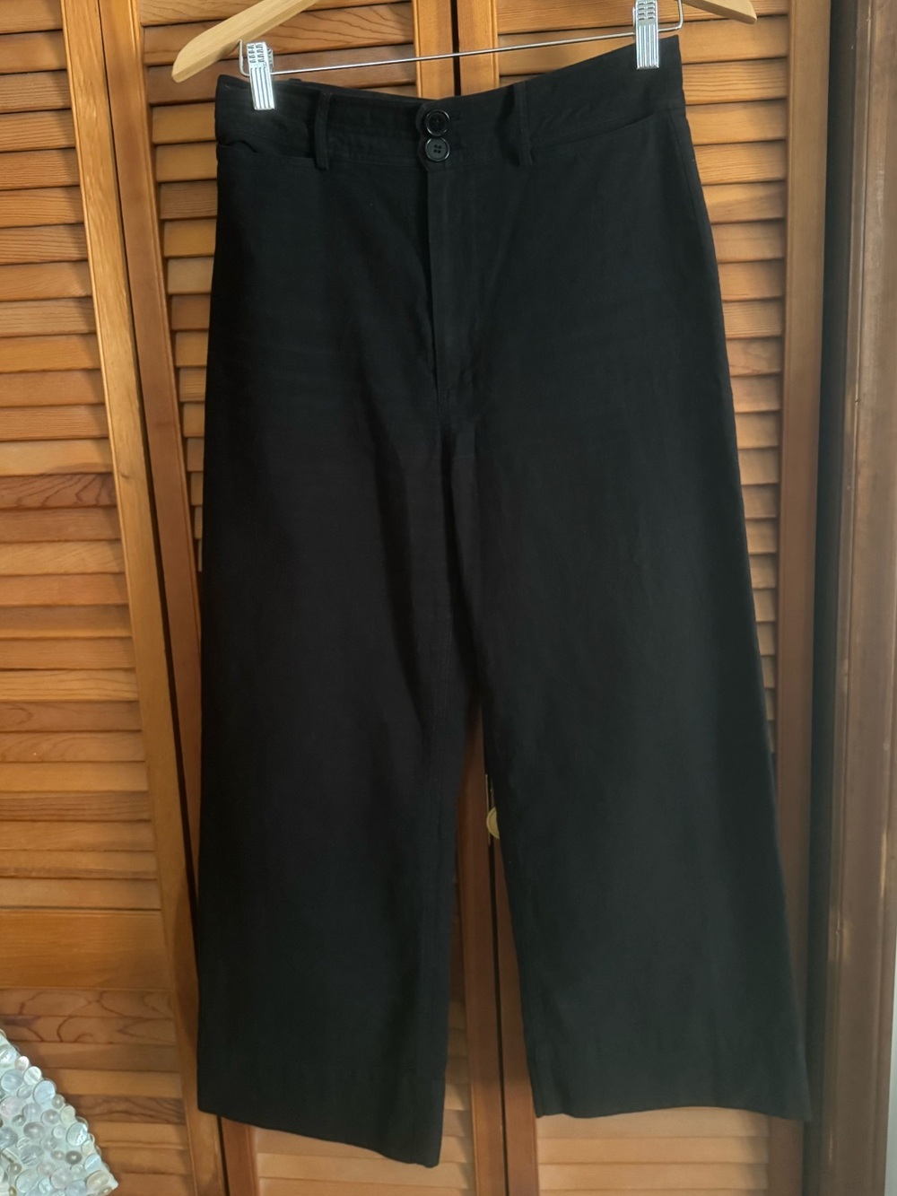 Apiece Apart black Merida cropped wide-leg chino pants size 4